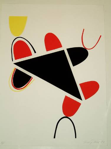 Screenprint `Red, Black, Yellow`, 1987, by Terry Frost, English